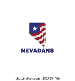Logo Vector icon Nevada Flag