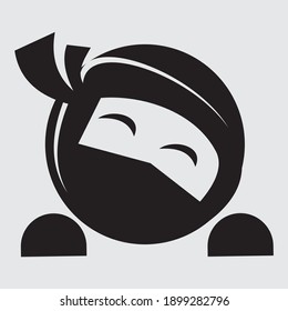 logo vector icon ninja cartoon