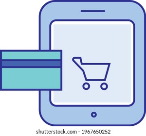 Online-Zahlung mit Logo und Vektorsymbol