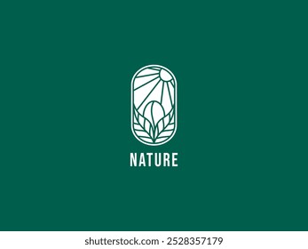 Logo und Vektorsymbol mit Umrisskombination sieht ästhetischer aus. Dieses Bild ist mit der Schönheit der Natur verwandt.