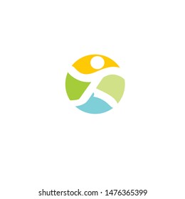 logo vector icon of people exercising
