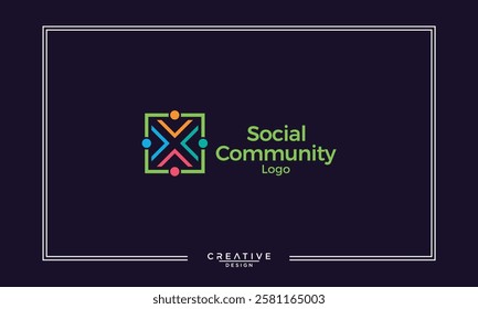 Logo vector icon representing diversity, communication, conference, people connection with chat bubbles to symbolize discussion and conversation