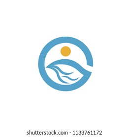 logo vector icon sea shaped blue circle warrants