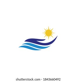 sol de la plantilla de iconos vectoriales de logotipo