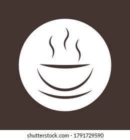 logo vector illustratiom coffee or tea design cafe icon for web site or restaurant menu hot food soup black and white