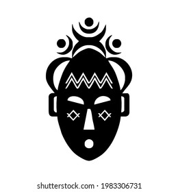 logo vector illustration of ancient tribal face shaped tattoo