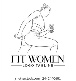 Logo Vector Illustration of beautiful fitness woman exercising in the gym