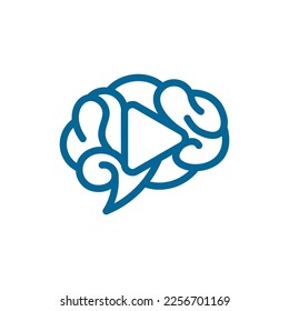 símbolo del cerebro de la ilustración vectorial del logotipo Play