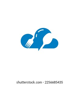logo vector illustration of cloud, spoon