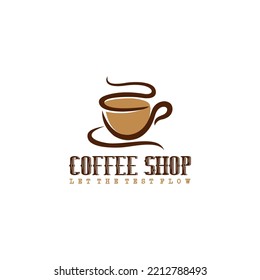 Ilustración vectorial con logotipo de una taza de café. elegante, moderno, atractivo, sencillo y muy adecuado para cafeterías, cafés y cafeterías
