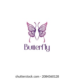 logo vector illustration combining a butterfly with a woman silhouette. elegant, feminine and beautiful
