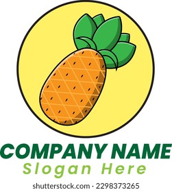 ilustración vectorial de logotipo de piña linda y fresca