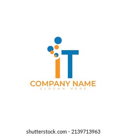 IT logo vector illustration design