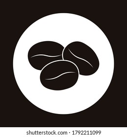 logo vector illustration design icon for web site coffee beans for cafe coffeeshop or restaurant natural arabica black and white