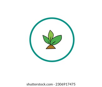 logo vector illustration of flower seedling with three petals leaves
