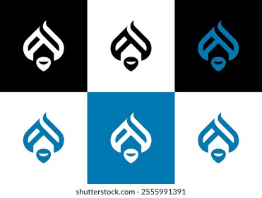 logo vector illustration of genie's head