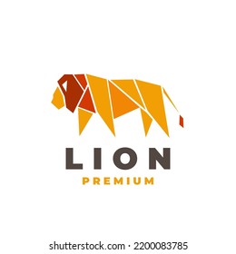 Logo vector illustration of a geometric lion forming a lion