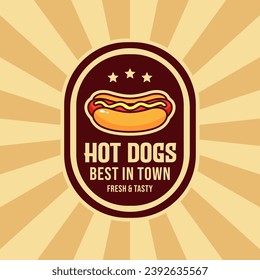 ilustración vectorial de logotipo hot dogs