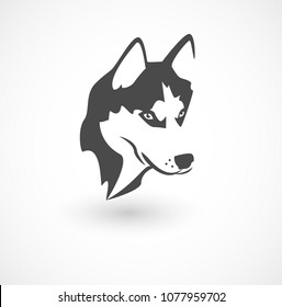 logo vector illustration of Husky isolated on white.