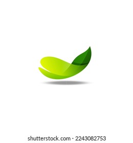 Logo vector illustration of leaves and hand