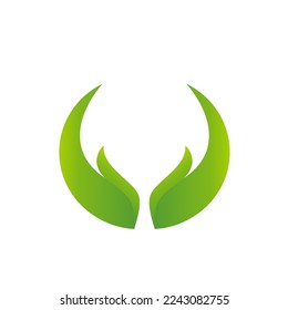 Logo vector illustration of leaves and hand