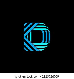 letra de ilustración vectorial de logotipo D abstracta, moderna, futurista y nítida
