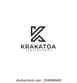 Logo vector illustration of the letter K line art. elegant, modern, futuristic and simple. easy to apply anywhere
