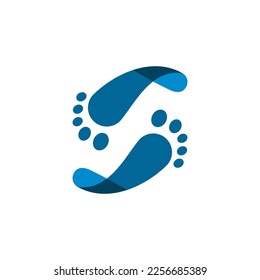 logo vector illustration letter S, two modern legs