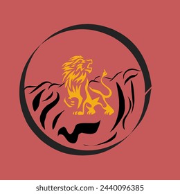A logo vector illustration of the lion king