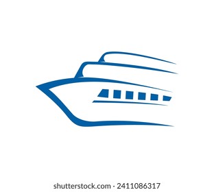 logo vector illustration maritim sailing yacht and motor yacht, ship logo boat cruise in blue ocean
