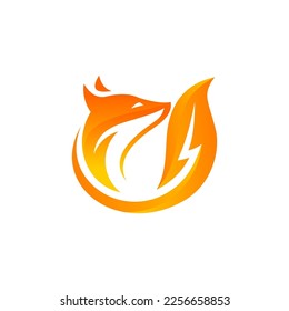logo vector illustration modern lightning fox logo