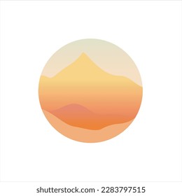 Logo Vector Illustration Mountain landscape nature around.