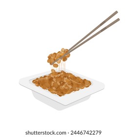 Logo Vector illustration of natto or fermented soybean