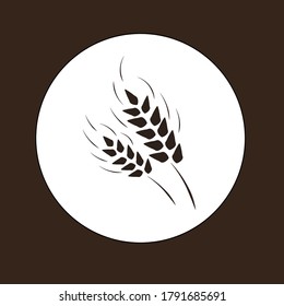 ilustración del vector logo lúpulo orgánico y diseño de icono de malta o trigo de grano para el sitio web marca de cerveza o pan o harina o panadería blanco y negro