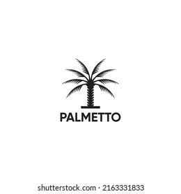 logo vector illustration of a palm tree silhouette. elegant, modern with a classic impression
