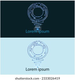 ubicación del punto de ilustración del vector del logotipo El concepto de placa del circuito eps 10