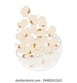 Logo Vector illustration of popcorn in a glass bowl