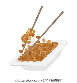 Logo Ilustración vectorial de Ready to eat natto o soja fermentada japonesa