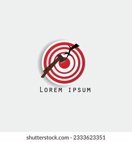 ilustración vectorial de logotipo de un ax de la placa de destino