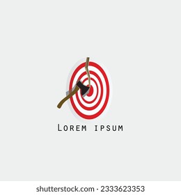 ilustración vectorial de logotipo de un ax de la placa de destino