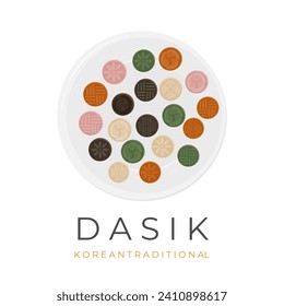 Logo Vector illustration of Top view Dasik Traditional Korean food