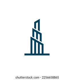 logo vector illustration of tower, pillar