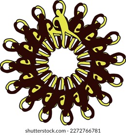 Logo vector image with people radially arranged