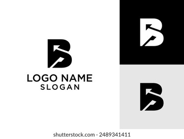 Vector de logotipo Letra inicial B o BS con flecha para Plantilla de logotipo de Vector de negocios financieros o comerciales