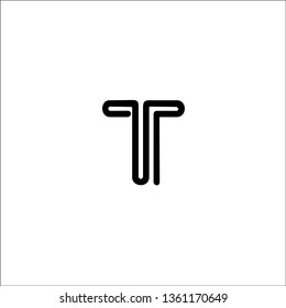 Logo vector initial T. Modern outline.