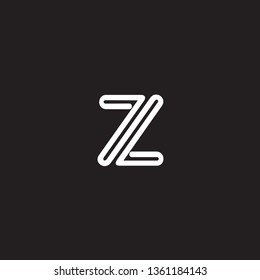Logo vector initial Z. Modern outline. Black background.