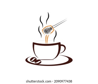 
inspiración vectorial o de logotipo: café y miel