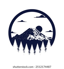 Vetor de logotipo Landscap Mountain Rainier