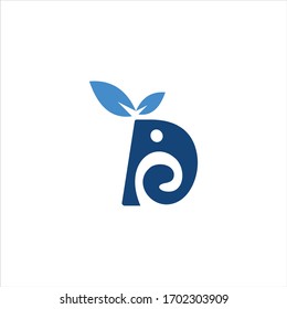Logo vector of leaf with elephant Nature environment icon