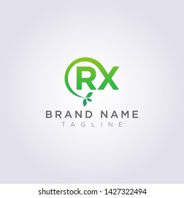 Logo Vector Leaf Icon Design RX Letter Symbol.